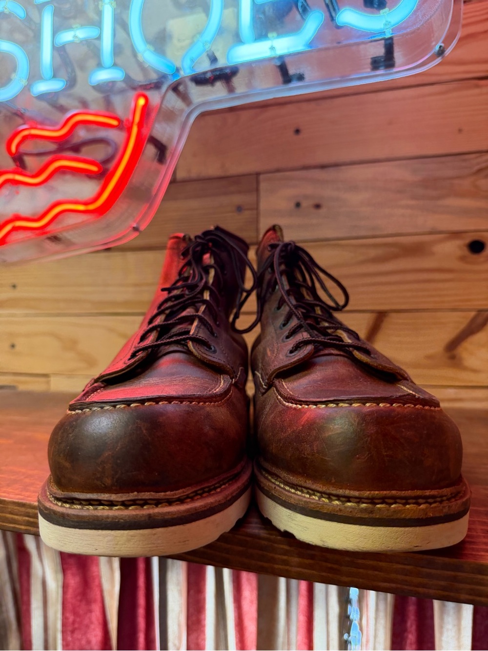 Red Wing Moc Toe Boots #1907 11 D Side Tags Product Made Since 04/2011 🔥🔥